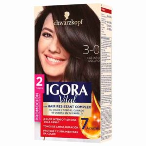 TINTE IGORA VITAL 3.0 CASTAÑO OSCURO 2 TUBOS