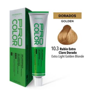 TINTE PRO COLOR SIN AMONIACO 10.3 RUBIO EXTRA CLARO DORADO 70 GR