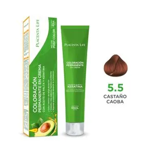 TINTE PLACENTA LIFE 5.5 CASTAÑO CAOBA 60 ML