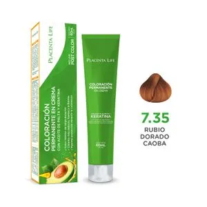 TINTE PLACENTA LIFE 7.35 RUBIO DORADO CAOBA 60 ML