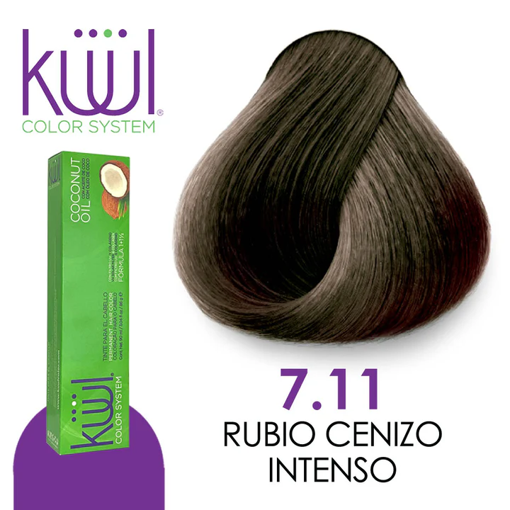 TINTE KUUL 7.11 RUBIO MEDIO CENIZO INTENSO 60 ML