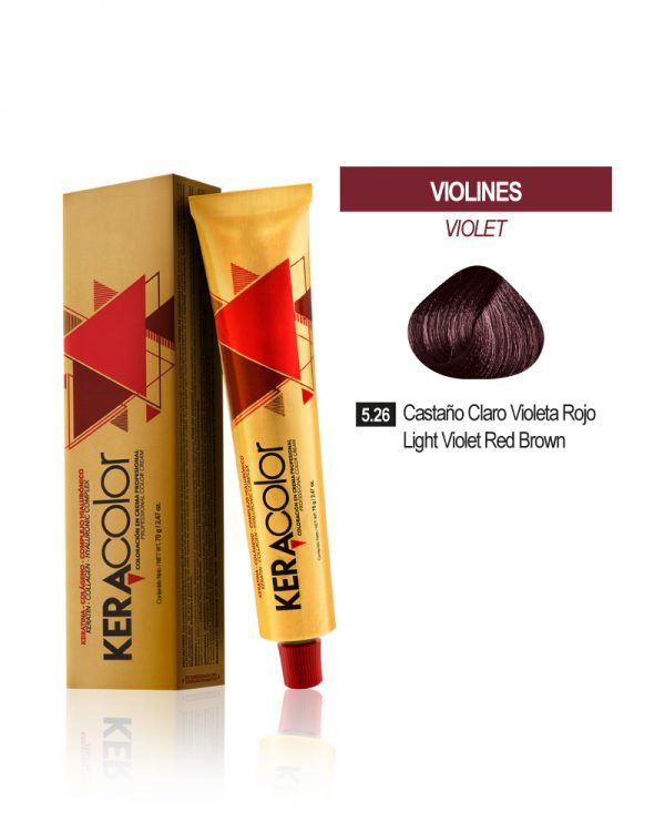 TINTE KERACOLOR 5.26 CASTAÑO CLARO VIOLETA ROJO 70 GR