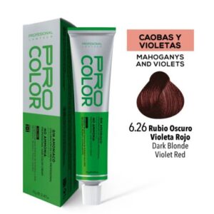 TINTE PRO COLOR SIN AMONIACO 6.26 RUBIO OSCURO VIOLETA ROJO 70 GR