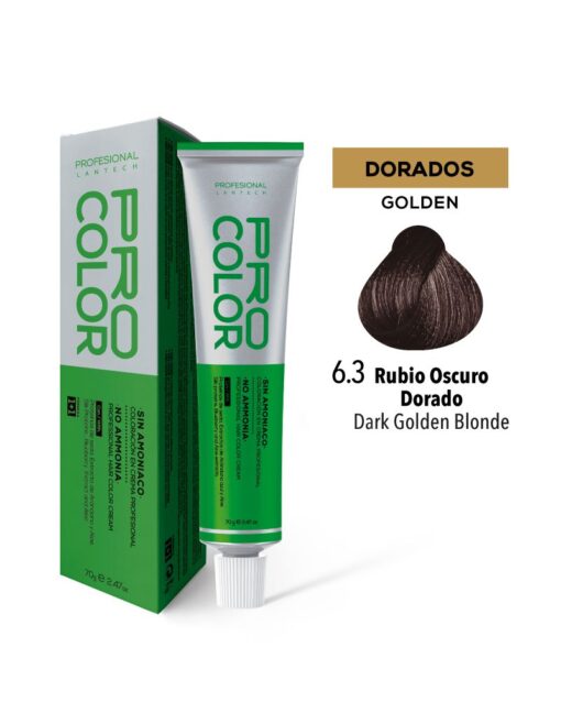 TINTE PRO COLOR SIN AMONIACO 6.3 RUBIO OSCURO DORADO 70 GR