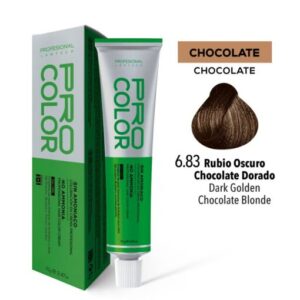 TINTE PRO COLOR SIN AMONIACO 6.83 RUBIO OSCURO CHOCOLATE DORADO 70 GR