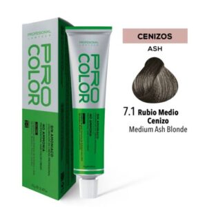 TINTE PRO COLOR SIN AMONIACO 7.1 RUBIO MEDIO 70 GR