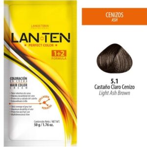 TINTE LANTEN 5.1 CASTAÑO CLARO CENIZO 50 GR 1 SACHET LANOSTERIN