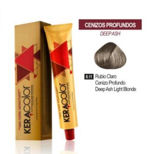 TINTE KERACOLOR 8.11 RUBIO CLARO CENIZO PROFUNDO 70 GR