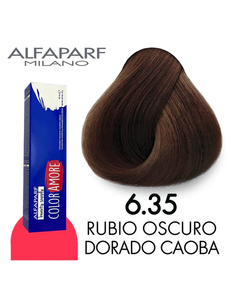 TINTE COLOR AMORE 6.35 RUBIO OSCURO DORADO CAOBA 90 GR
