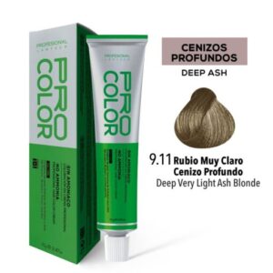 TINTE PRO COLOR SIN AMONIACO 9.11 RUBIO MUY CLARO CENIZO PROFUNDO 70 GR