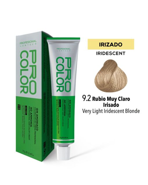 TINTE PRO COLOR SIN AMONIACO 9.2 RUBIO MUY CLARO IRISADO 70 GR