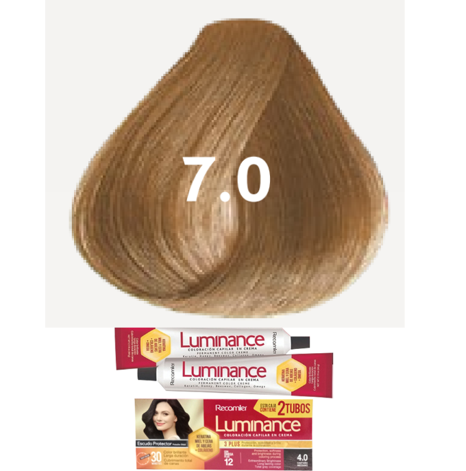 TINTE LUMINANCE 7.0 RUBIO MEDIANO DOBLE TUBO 2X60GR RECAMIER