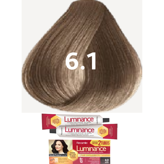 TINTE LUMINANCE 6.1 RUBIO OSCURO CENIZO DOBLE TUBO 2X60GR RECAMIER