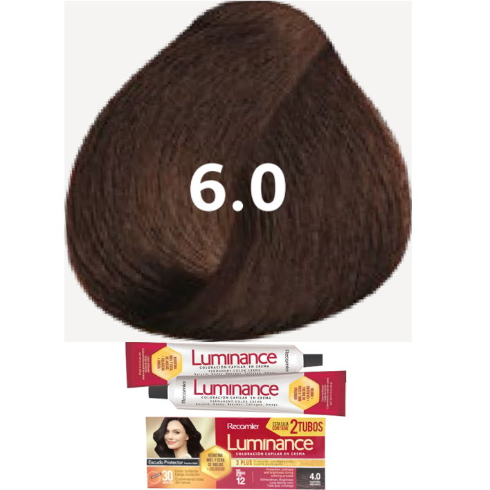 TINTE LUMINANCE 6.0 RUBIO OSCURO DOBLE TUBO 2X60GR RECAMIER