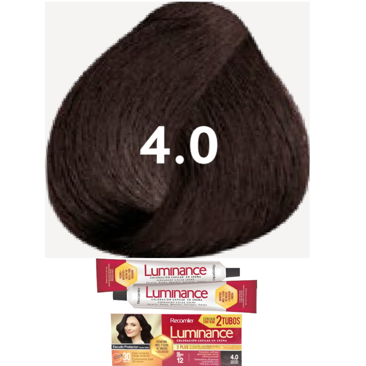 TINTE LUMINANCE 4.0 CASTAÑO MEDIO DOBLE TUBO 2X60GR RECAMIER