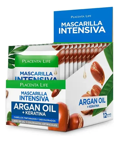 MASCARILLA INTENSIVA ARGAN OIL 35 GR CAJA X12 SACHETS PLACENTA LIFE