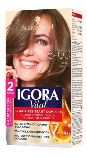 TINTE IGORA VITAL 6.00 RUBIO OSCURO 2 TUBOS