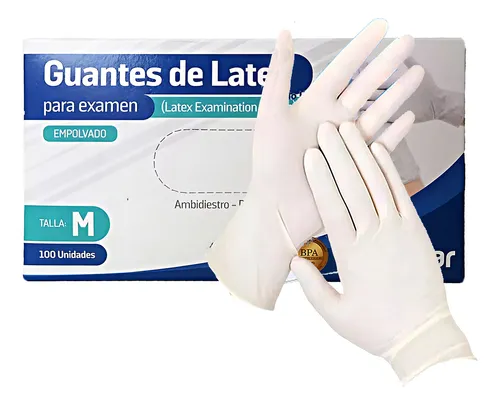 LATEX BLANCO CAJA DE GUANTES TALLA M