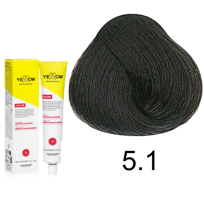 TINTE YELLOW 5.1 CASTAÑO CLARO CENIZO 100 ML ALFAPARF