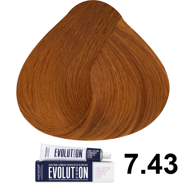 TINTE EVOLUTION 7.43 RUBIO MEDIO COBRE DORADO 60ML ALFAPARF