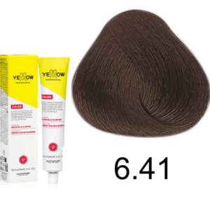 TINTE YELLOW 6.41 RUBIO OSCURO COBRE CENIZO 100 ML ALFAPARF