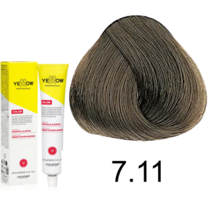 TINTE YELLOW 7.11 RUBIO MEDIO CENIZO INTENSO 100 ML