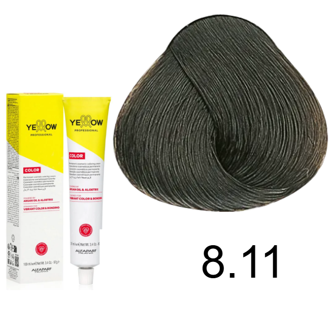 TINTE YELLOW 8.11 RUBIO CLARO CENIZO INTENSO 100 ML ALFAPARF