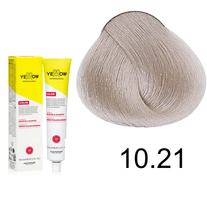 TINTE YELLOW 10.21 RUBIO EXTRA CLARO IRIZADO CENIZO 100 ML ALFAPARF