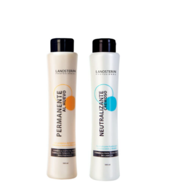 PERMANENTE AL HUEVO 500 ML + NEUTRALIZANTE 500ML LANOSTERIN