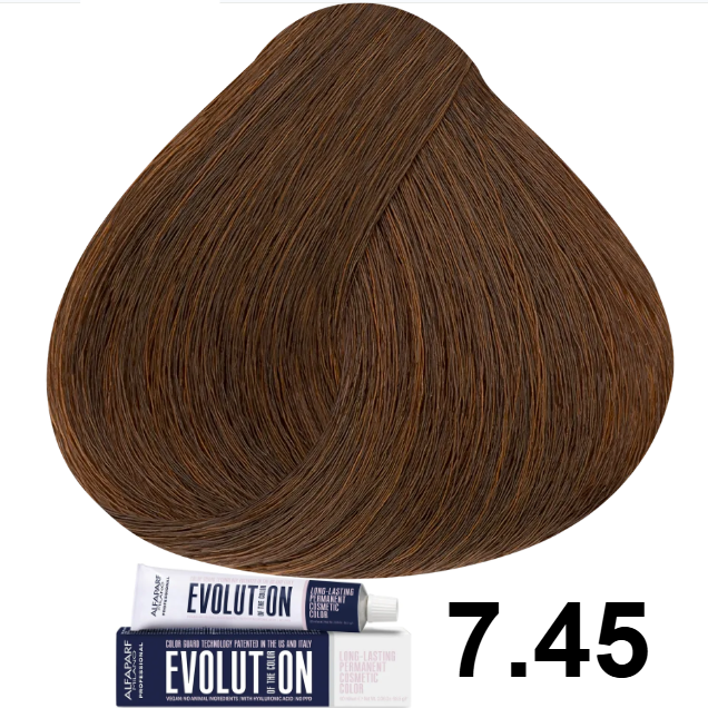TINTE EVOLUTION 7.45 RUBIO MEDIO COBRE CAOBA 60ML ALFAPARF