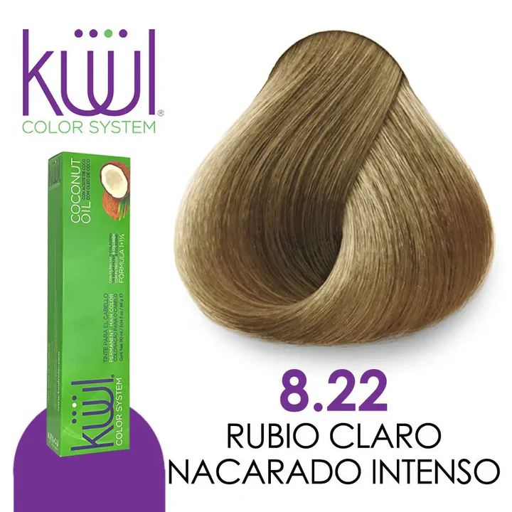 TINTE KUUL 8.22 RUBIO CLARO NACARADO INTENSO 60 ML