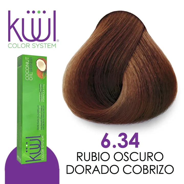 TINTE KUUL 6.34 RUBIO OSCURO DORADO COBRIZO 60 ML