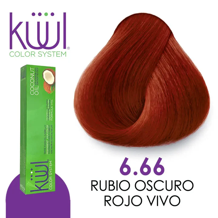 TINTE KUUL 6.66 RUBIO OSCURO ROJO INTENSO 60 ML