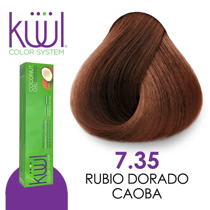 TINTE KUUL 7.35 RUBIO DORADO CAOBA 60 ML