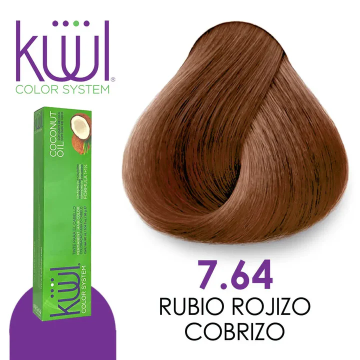 TINTE KUUL 7.64 RUBIO ROJIZO COBRIZO 60 ML