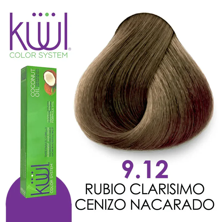 TINTE KUUL 9.12 RUBIO CLARISIMO CENIZO NACARADO 60 ML
