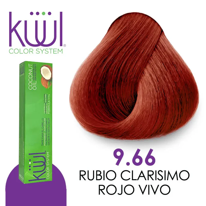 TINTE KUUL 9.66 RUBIO CLARISIMO ROJO INTENSO 60 ML