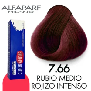 TINTE COLOR AMORE 7.66 RUBIO MEDIO ROJIZO INTENSO 90 GR