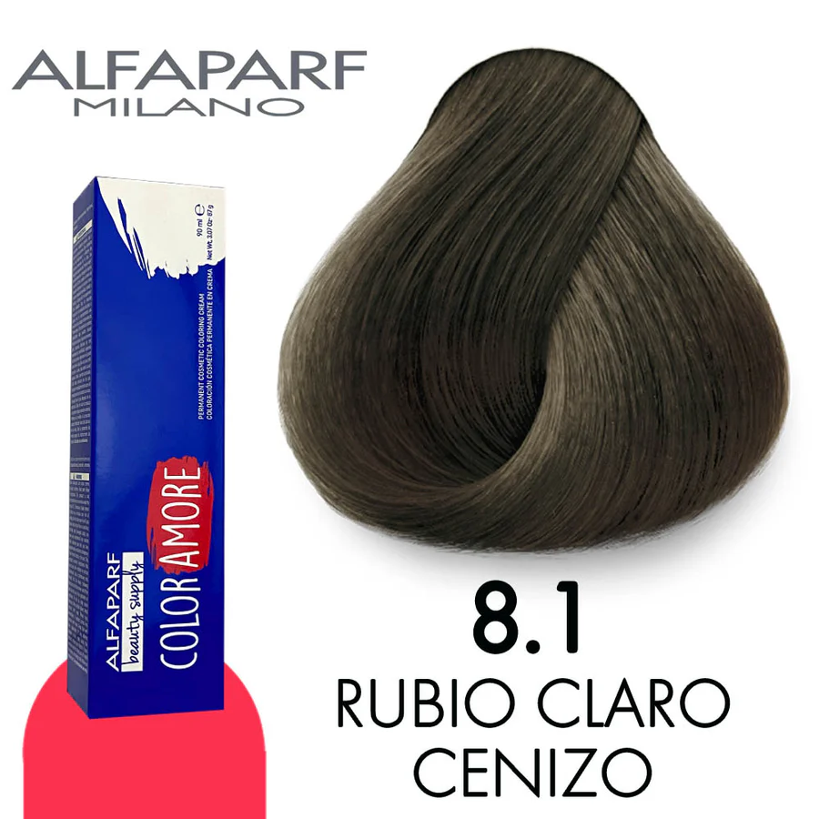 TINTE COLOR AMORE 8.1 RUBIO CLARO CENIZO