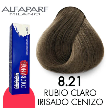 TINTE COLOR AMORE 8.21 RUBIO CLARO IRISADO CENIZO 90 GR