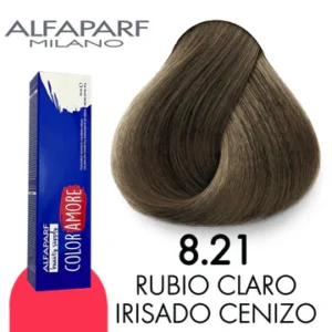 TINTE COLOR AMORE 8.21 RUBIO CLARO IRISADO CENIZO 90 GR