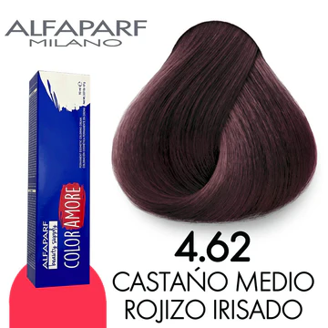 TINTE COLOR AMORE 4.62 CASTAÑO MEDIO ROJIZO IRISADO 90 GR