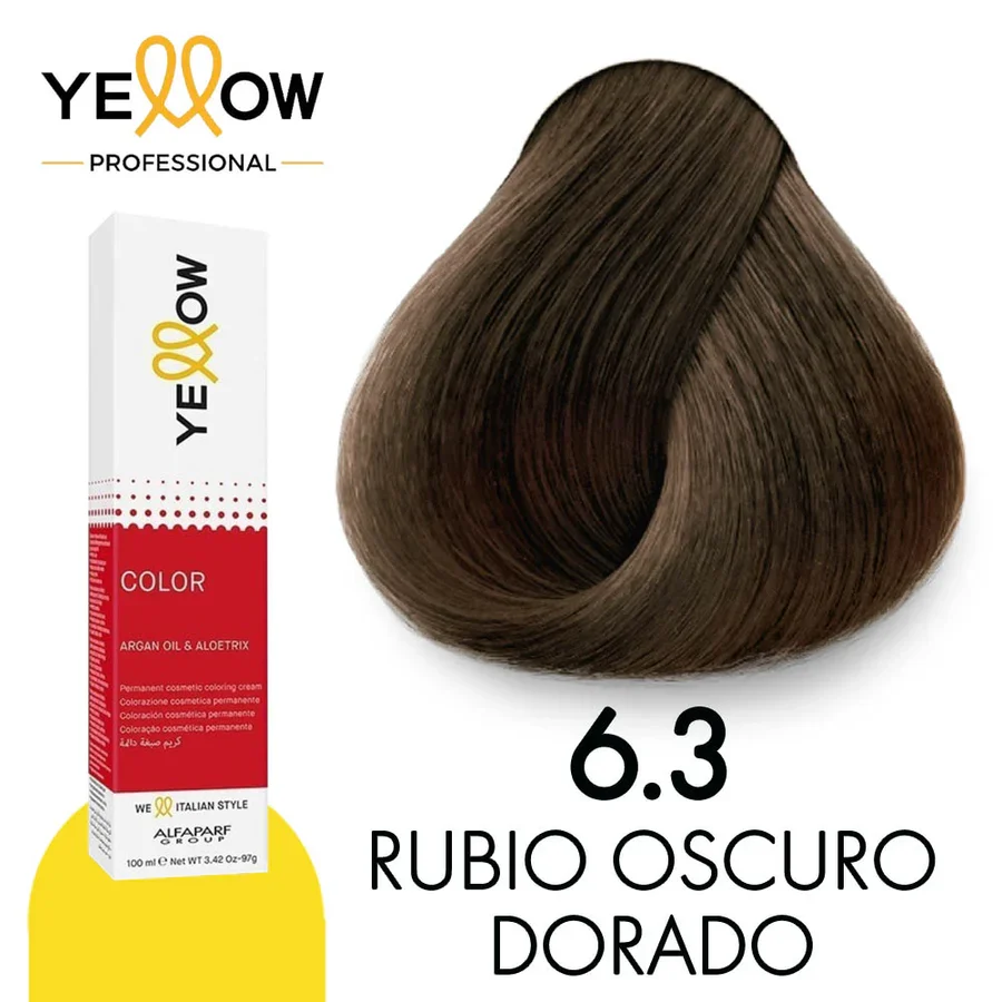 TINTE YELLOW 6.3 RUBIO OSCURO DORADO 100 ML ALFAPARF