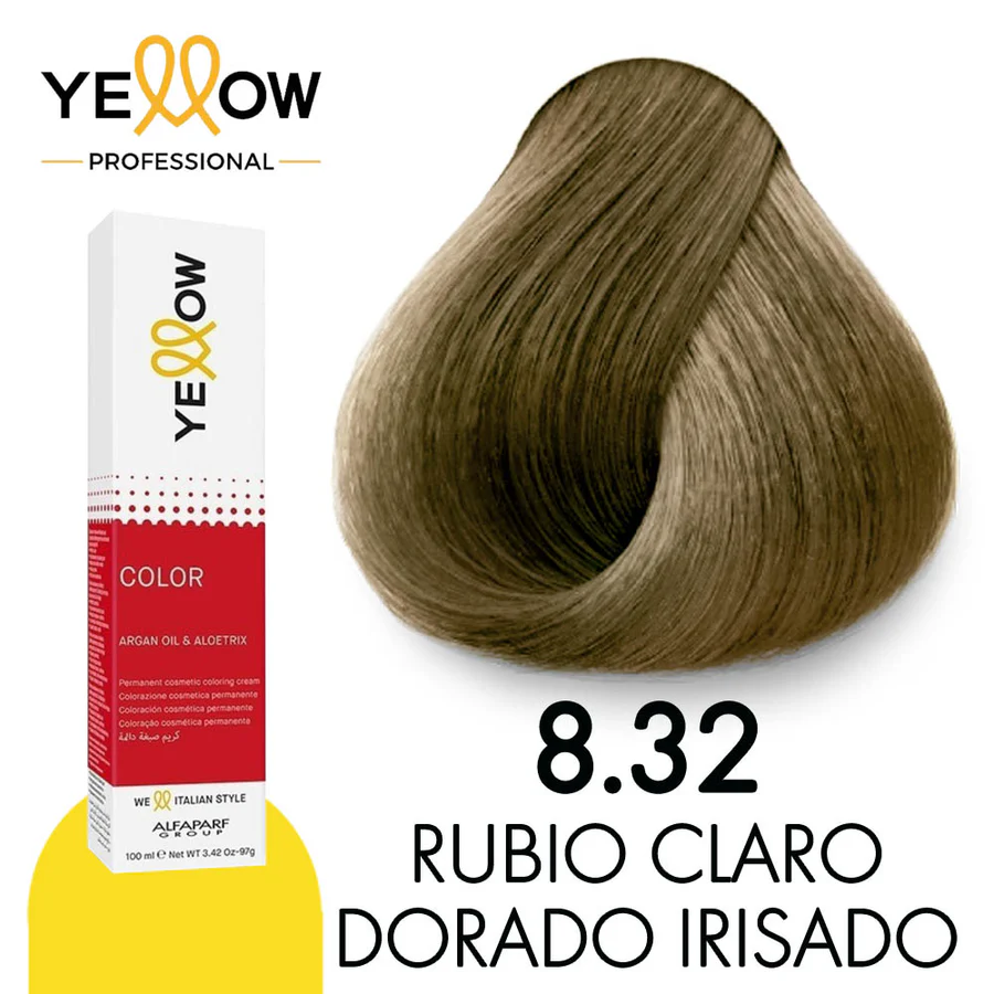 TINTE YELLOW 8.32 RUBIO CLARO DORADO IRISADO 100 ML