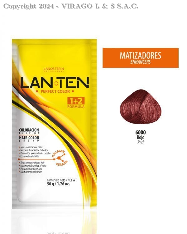 TINTE LANTEN 6000 ROJO MATIZADOR 50 GR 1 SACHET LANOSTERIN