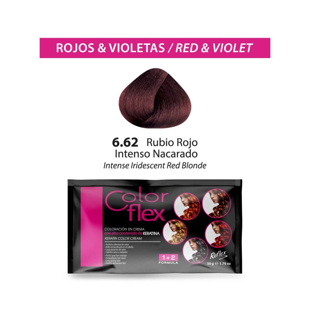 TINTE COLOR FLEX 6.62 RUBIO ROJO INTENSO NACARADO 1 SACHET 50 GR