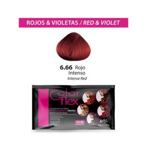 TINTE COLOR FLEX 6.66 ROJO INTENSO 1 SACHET 50 GR