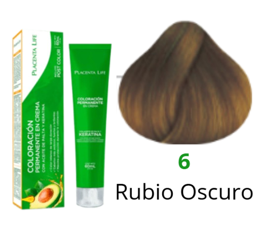 TINTE PLACENTA LIFE 6 RUBIO OSCURO 60 ML