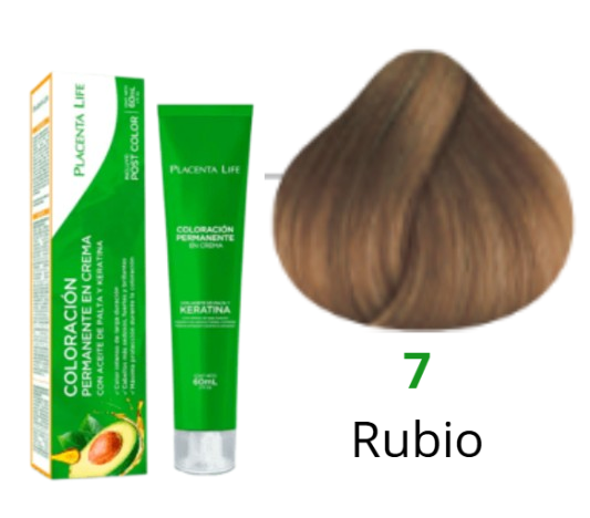 TINTE PLACENTA LIFE 7 RUBIO 60 ML