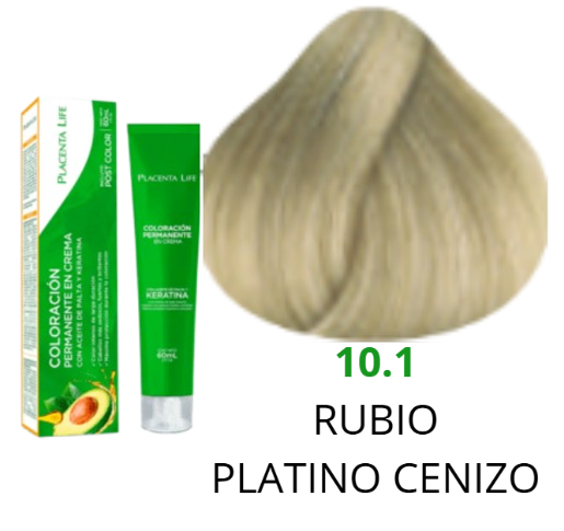 TINTE PLACENTA LIFE 10.1 RUBIO PLATINO CENIZO 60 ML